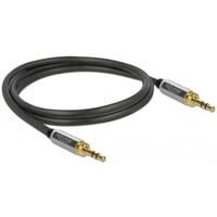 DeLOCK 85785 cable de audio 1 m 3,5mm Negro, Gris negro, 3,5mm, Macho, 3,5mm, Macho, 1 m, Negro, Gris