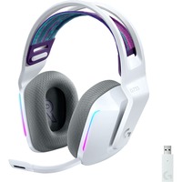 Logitech G733 Auriculares Diadema Blanco, Auriculares para gaming blanco, Auriculares, Diadema, Juego, Blanco, Binaural, Giratorio