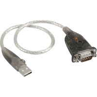 ATEN Adaptador USB a RS-232 (35 cm) transparente, Acero inoxidable, Transparente, Negro, 0,35 m, USB tipo A, DB-9, Macho, Macho