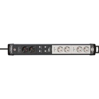 Brennenstuhl Connect Premium-Line base múltiple 3 m 6 salidas AC Interior Negro, Blanco, Regleta negro/Gris claro, 3 m, 6 salidas AC, Interior, Negro, Blanco, 3600 W, 95 mm