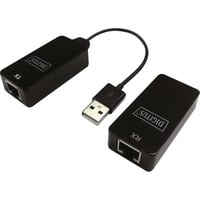 Digitus Cable alargador USB, USB 2.0, Extensor USB negro, USB 2.0, 200 mm, 105 mm, 220 mm, 37 mm, 5 - 45 °C, 0 - 45 °C