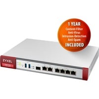 Zyxel USG Flex 200 cortafuegos (hardware) 1,8 Gbit/s 1,8 Gbit/s, 0,45 Gbit/s, 100 Gbit/s, 60 transacciones por segundo, 45,38 BTU/h, 529688,2 h