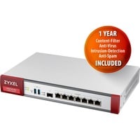Zyxel USG Flex 500 cortafuegos (hardware) 1U 2,3 Gbit/s 2,3 Gbit/s, 0,81 Gbit/s, 82,23 BTU/h, 41,5 dB, 529688 h, IPSEC, SSL/TLS