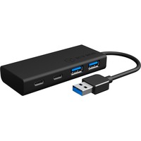 ICY BOX IB-HUB1426-U3 USB 3.2 Gen 1 (3.1 Gen 1) Type-A 5000 Mbit/s Negro, Hub USB negro, USB 3.2 Gen 1 (3.1 Gen 1) Type-A, USB 3.2 Gen 1 (3.1 Gen 1) Type-A, USB 3.2 Gen 1 (3.1 Gen 1) Type-C, 5000 Mbit/s, Negro, Aluminio, Plástico, 0,1 m