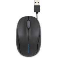 Kensington Ratón retráctil para portátiles Pro Fit negro, Ambidextro, Óptico, USB tipo A, 1000 DPI, Negro