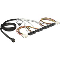 DeLOCK 83391 cable Serial Attached SCSI (SAS) 1 m Multicolor negro, 1 m, 1 x Mini SAS HD x 4 SFF 8643, 4 x SAS 29p SFF 8482, Macho/Hembra, Multicolor