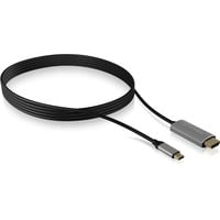 ICY BOX IB-CB020-C cable HDMI 1,8 m HDMI tipo A (Estándar) Negro, Plata negro, 1,8 m, HDMI tipo A (Estándar), 3840 x 2160 Pixeles, Negro, Plata