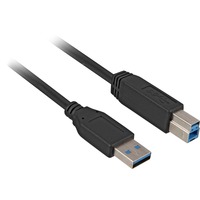 Sharkoon 3m, USB3.0-A/USB3.0-B cable USB USB 3.2 Gen 1 (3.1 Gen 1) USB A USB B Negro negro, USB3.0-A/USB3.0-B, 3 m, USB A, USB B, USB 3.2 Gen 1 (3.1 Gen 1), Macho/Macho, Negro