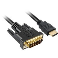 Sharkoon 4044951009053 adaptador de cable de vídeo 2 m HDMI DVI-D Negro negro, 2 m, HDMI, DVI-D, Oro, Negro, Macho/Macho