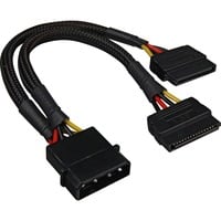 Sharkoon 4Pin 5,25" > 2x 15Pin SATA, Adaptador negro
