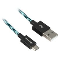 Sharkoon Cable USB 2.0, conector USB-A > conector Micro-USB negro/Celeste