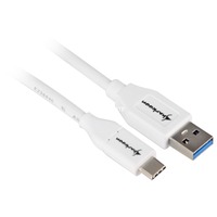 Sharkoon Cable USB 3.2 Gen 2, conector USB-A > conector USB-C blanco