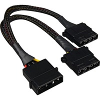 Sharkoon Cable de alimentación en Y 4Pin 5,25" > 2x 4Pin 5,25", Cable Y negro