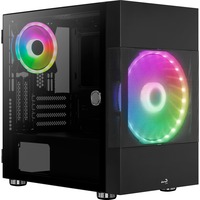 Aerocool Atomic Mini Tower Negro, Cajas de torre negro, Mini Tower, PC, Negro, micro ATX, Mini-ITX, ABS, SPCC, 18,4 cm