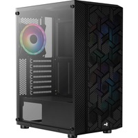 Aerocool Hive-G-BK-v1 Midi Tower, Cajas de torre negro, Midi Tower, PC, ATX, micro ATX, Mini-ITX, Acrilonitrilo butadieno estireno (ABS), SPCC, 15,7 cm, 31,7 cm