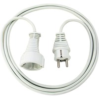 Brennenstuhl 1168120015 2m Blanco cable de transmisión, Cable alargador blanco, 2 m, Macho/Hembra, Blanco
