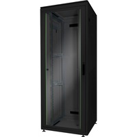 Digitus Armario de red de la serie Unique - 800 x 800 mm (an. x pr.), Armario IT negro, Rack o bastidor independiente, 32U, 800 kg, Bloqueo del teclado, Gestión de cables, Negro