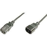  Extensión de cable de red, Cable alargador negro, 1,8 m, IEC C14, IEC C13, H05VV-F3G, 250 V, 10 A