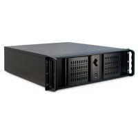 Inter-Tech 3U-3098-S Estante Negro, Servidor de vivienda negro, Estante, Servidor, Negro, ATX, micro ATX, uATX, Mini-ITX, Acero, 3U