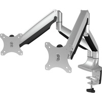 ICY BOX IB-MS504-T 81,3 cm (32") Escritorio Negro, Plata, Soporte de monitor plateado/Negro, Abrazadera, 18 kg, 81,3 cm (32"), 75 x 75 mm, 100 x 100 mm, Negro, Plata