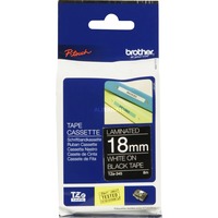 Brother Cinta laminada 18mm, Cinta de escritura Blanco sobre negro, TZe, Transferencia térmica, Brother, PT-2100VP, PT-7600, PT-2430PC, PT-2700, PT-9600, PT-9700PC, PT-9800PCN, 1,8 cm