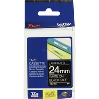 Brother Cinta laminada 24mm, Cinta de escritura Blanco sobre negro, TZe, Transferencia térmica, Brother, PT-7600, PT-2430PC, PT-2700, PT-2730, PT-9600, PT-9700PC, PT-9800PCN, 2,4 cm