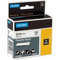 Dymo Rhino etiquetas industriales de nailon flexible de 24 mm x 3,5 mde color negro sobre fondo blanco, Cinta de escritura 5 mde color negro sobre fondo blanco, D1, Nylon, Bélgica, 3,5 m, 1 pieza(s), 37 mm