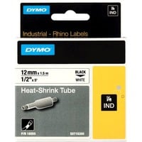 Dymo Rhino etiquetas industriales de tubo termorretráctil | 12 mm x 1,5 m | de color negro sobre fondo blanco, Tubo termoretráctil para etiquetas 5 m | de color negro sobre fondo blanco, D1, Bélgica, 1,5 m, 1 pieza(s), 34 mm, 85 mm
