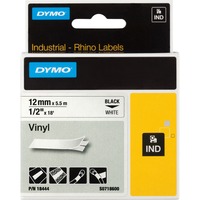 Dymo Rhino etiquetas industriales de vinilo | 12 mm x 5,5 m | de color negro sobre fondo blanco, Cinta de escritura 5 m | de color negro sobre fondo blanco, D1, Vinilo, Bélgica, 5,5 m, 1 pieza(s), 34 mm