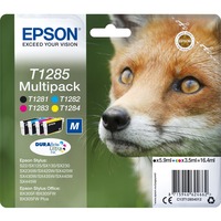 Epson Fox Tinta multipack 4 colores T1285 DURABrite Ultra Zorro Negro, Cian, Magenta, Amarillo, 5,9 ml, 3,5 ml, 1 pieza(s), Multipack