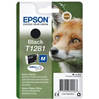 Epson Fox Tinta negra T1281 DURABrite Ultra Zorro Negro, Tinta a base de pigmentos, 5,9 ml, 1 pieza(s), 185 páginas