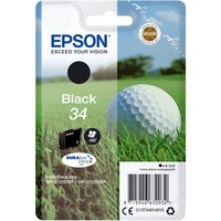 Epson Golf ball Tinta negra 34 DURABrite Ultra Pelota de golf Rendimiento estándar, Negro, Tinta a base de pigmentos, 6,1 ml, 1 pieza(s), 350 páginas