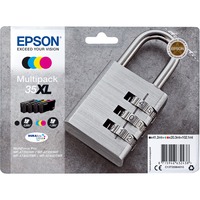 Epson Padlock Tinta multipack 4 colores 35XL DURABrite Ultra Candado Alto rendimiento (XL), Negro, Cian, Magenta, Amarillo, Tinta a base de pigmentos, 41,2 ml, 20,3 ml, 1 pieza(s)