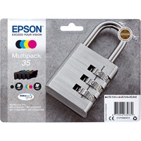 Epson Padlock Tinta multipack 4 colores 35 DURABrite Ultra Candado Rendimiento estándar, Negro, Cian, Magenta, Amarillo, Tinta a base de pigmentos, 16,1 ml, 9,1 ml, 1 pieza(s)