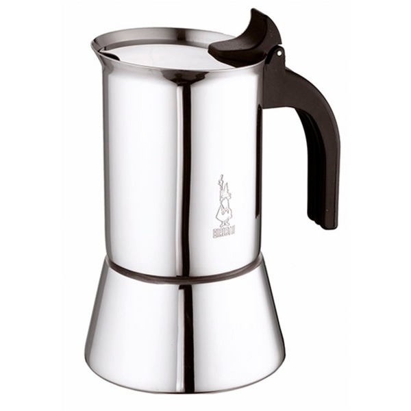 Bialetti Venus 0,23 L Negro, Acero inoxidable, Cafetera espresso plateado,  0,23 L, Negro, Acero