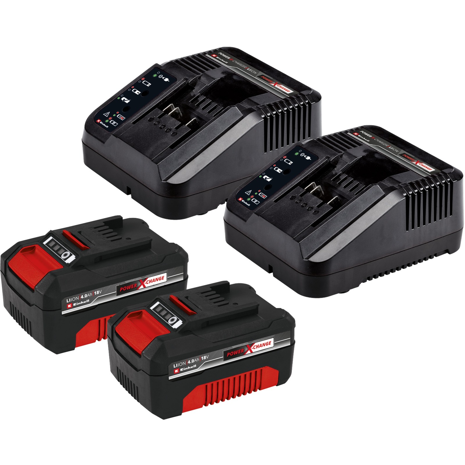 EINHELL GE-CM 43 Li M Kit Cortacésped manual  rojo/Negro, Cortacésped manual, Cuchillas giratorias, cargador rápido x2, batería 18V 4Ah x2, Negro, Gris, Rojo