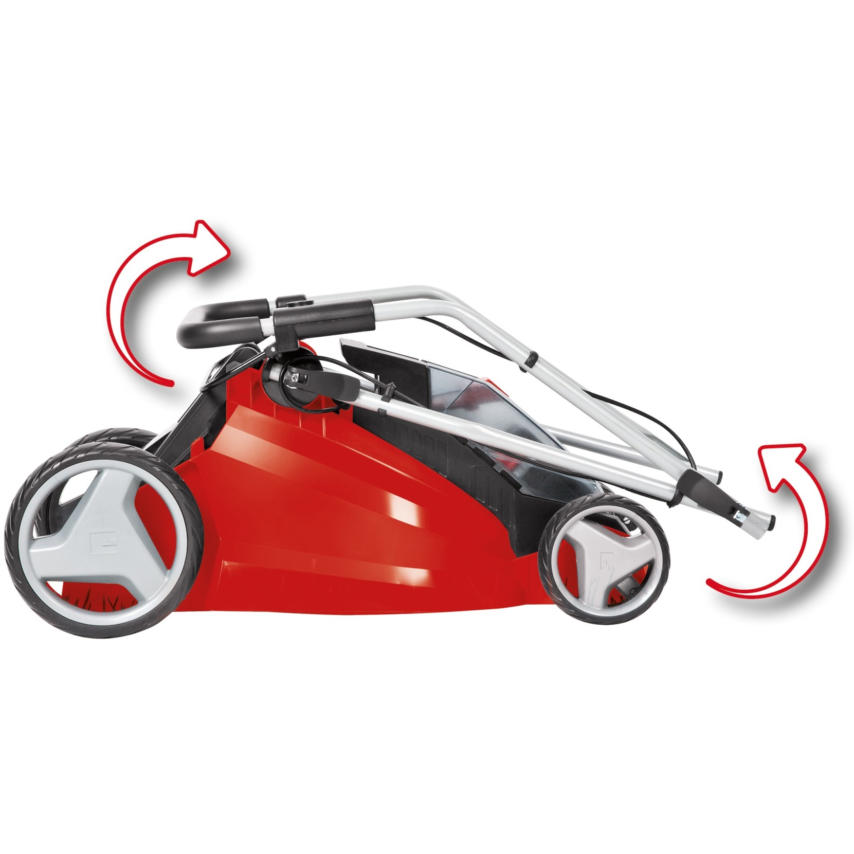 EINHELL GE-CM 43 Li M Kit Cortacésped manual  rojo/Negro, Cortacésped manual, Cuchillas giratorias, cargador rápido x2, batería 18V 4Ah x2, Negro, Gris, Rojo